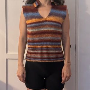 Mango stripe sweater vest